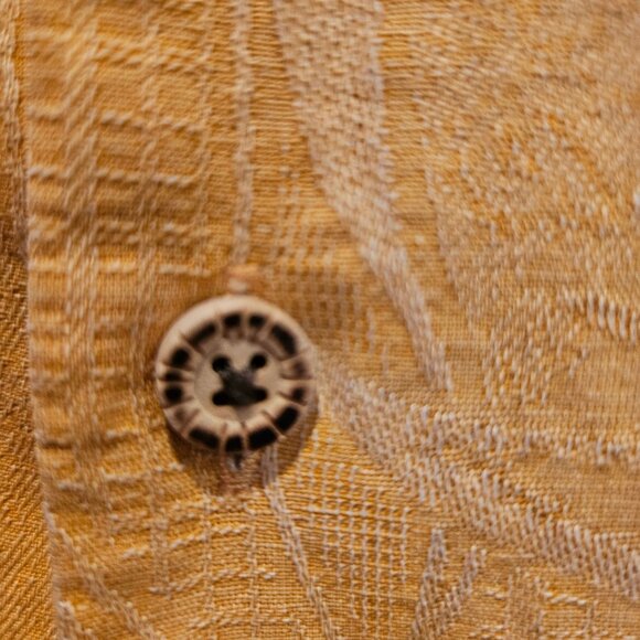 Jamaica Jaxx Hawaiian Shirt Mens M 100% Silk Embroidered Leaves Vacation cruise - Picture 10 of 12